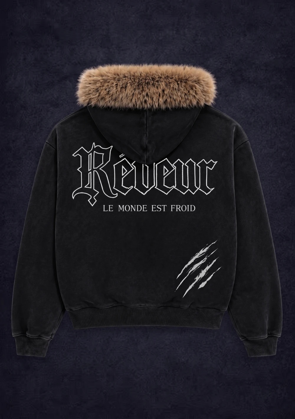 Heavyweight Fur Zip Hoodie