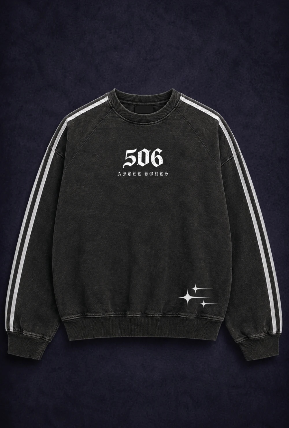 Snow Washed Stripe Crewneck