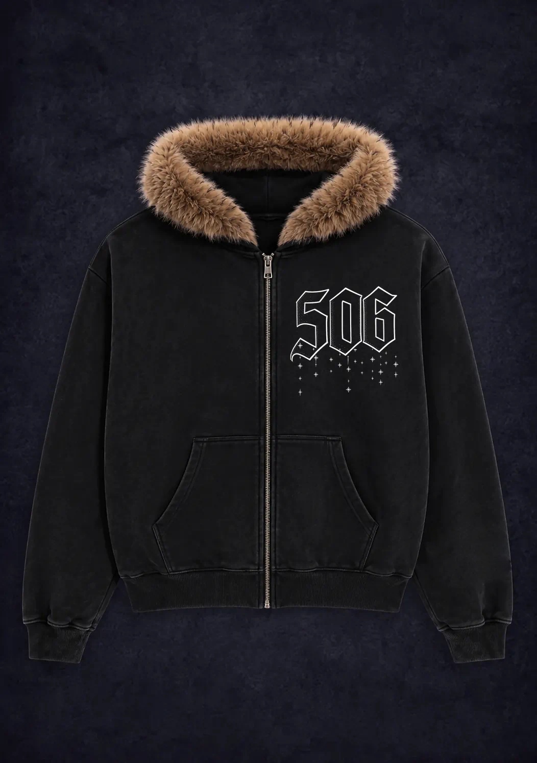 Heavyweight Fur Zip Hoodie